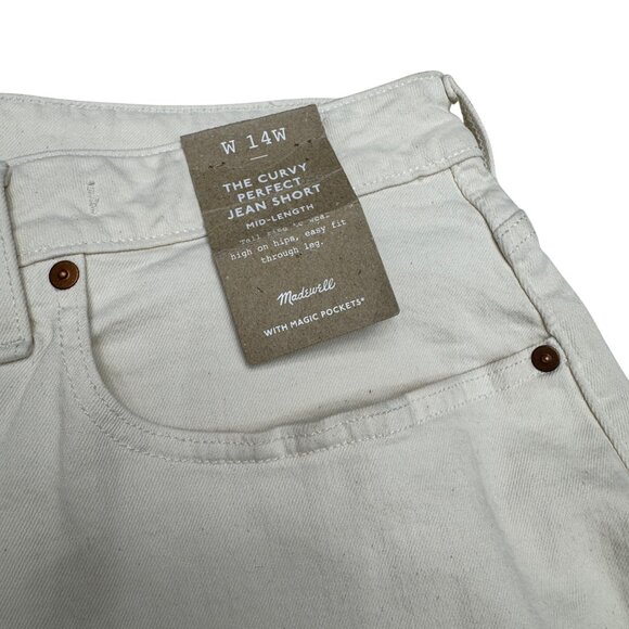 NEW Madewell The Curvy Perfect Jean Shorts Womens Mid Length Cut Off, Size 14W - Picture 3 of 9